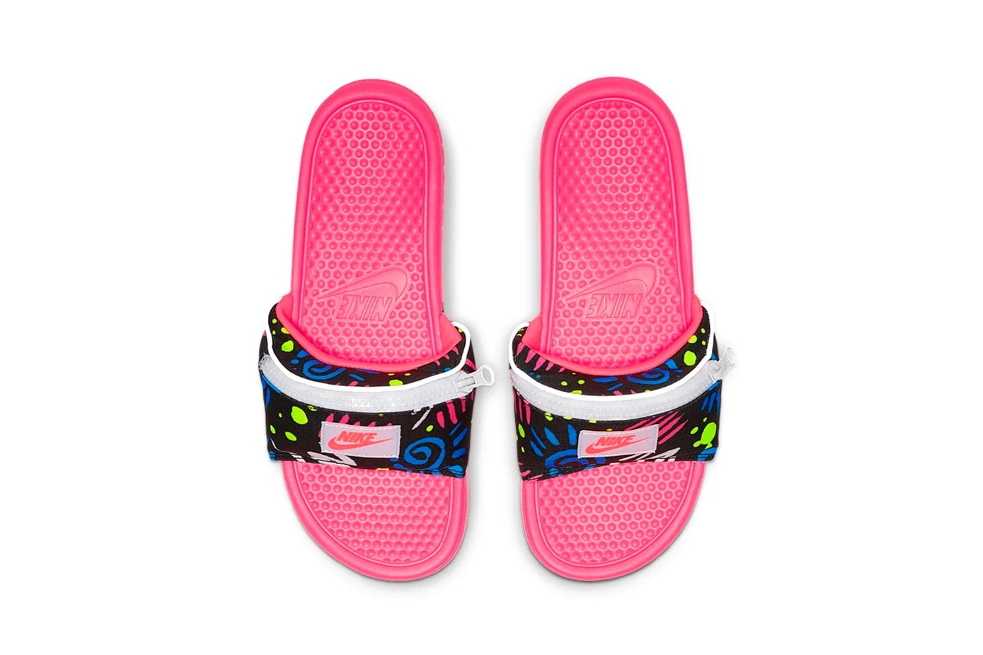 Nike Benassi JDI Fanny Pack Slide Racer Pink Photo Blue