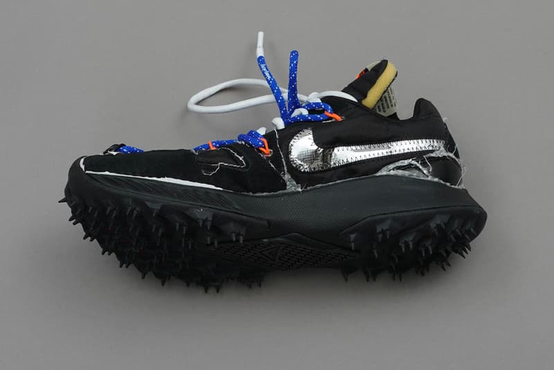 virgil abloh nike off-white off white figures of speech museum of contemporary art chicago mca collab prototype samples air force 1 design an array of air jordan zoom terra kiger air max vapormax vapor street flyknit waffle racer deconstructed