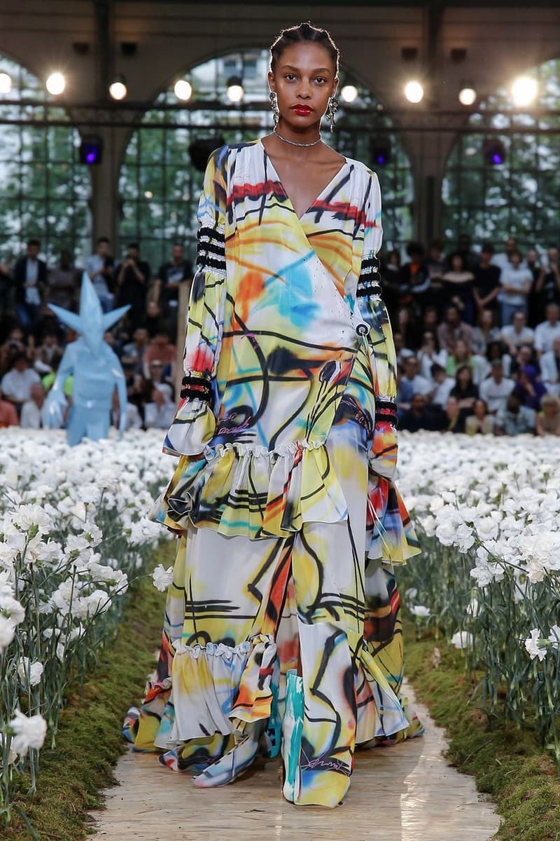 Off-White Virgil Abloh Spring Summer 2020 Paris Fashion Week Show Collection Backstage Gown White Yellow Red Blue