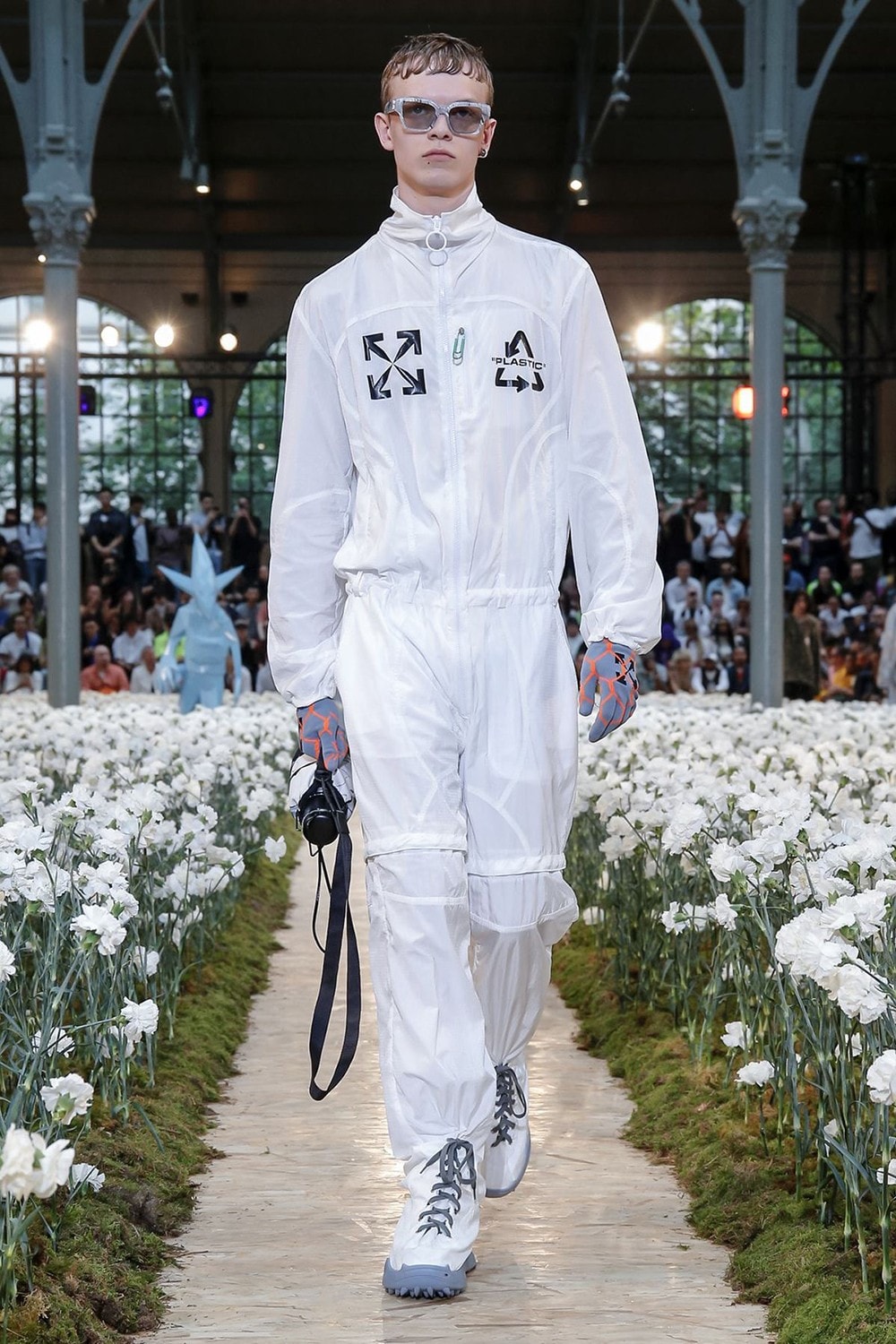 Off-White Virgil Abloh Spring Summer 2020 Paris Fashion Week Show Collection Backstage Top Pants White