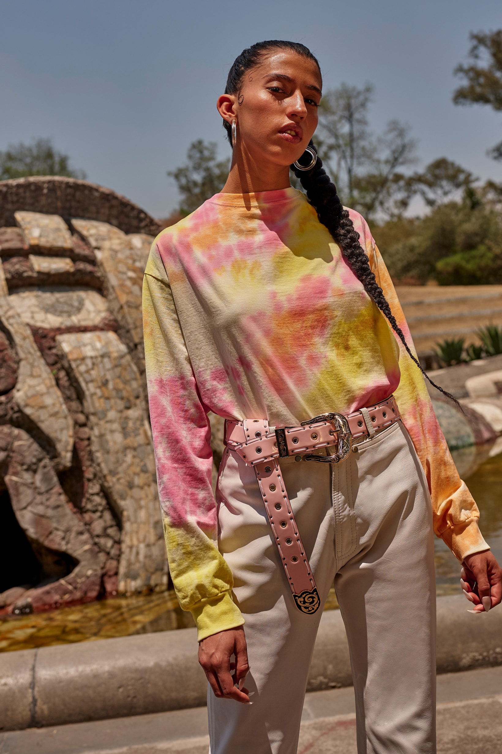Opening Ceremony Year of Mexico Editorial Campaign Tie Dye Shirt Pink White