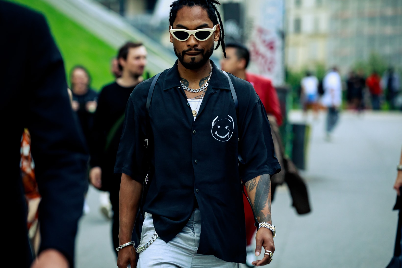 Paris Fashion Week Men's Spring Summer 2020 Street Style Miguel Shirt White