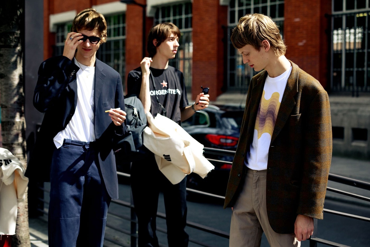 Paris Fashion Week Men's Spring Summer 2020 Street Style Jackets Blue Brown