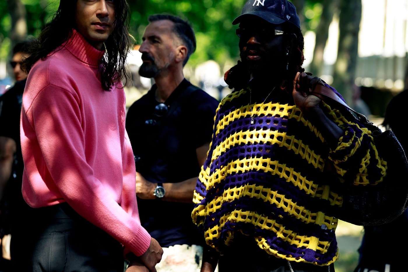Paris Fashion Week Men's Spring Summer 2020 Street Style Dev Hynes Sweater Black Yellow