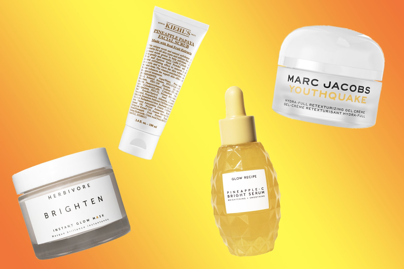 Pineapple Beauty Skincare Products Benefits Glow Recipe Serum Kiehls Herbivore Marc Jacobs Beauty Mask Scrub Cream