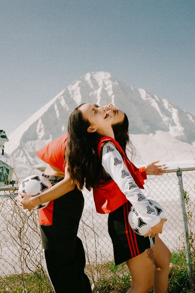 RemixedByTal x adidas Tango League Collection Top Sweatpants Skirt Red Black