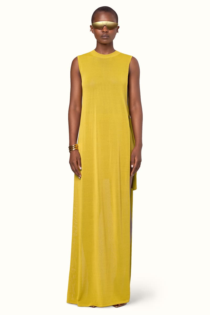 Rihanna Fenty LVMH Luxury Fashion Brand Maison Release 6 19 yellow sunglasses dress heels sandals