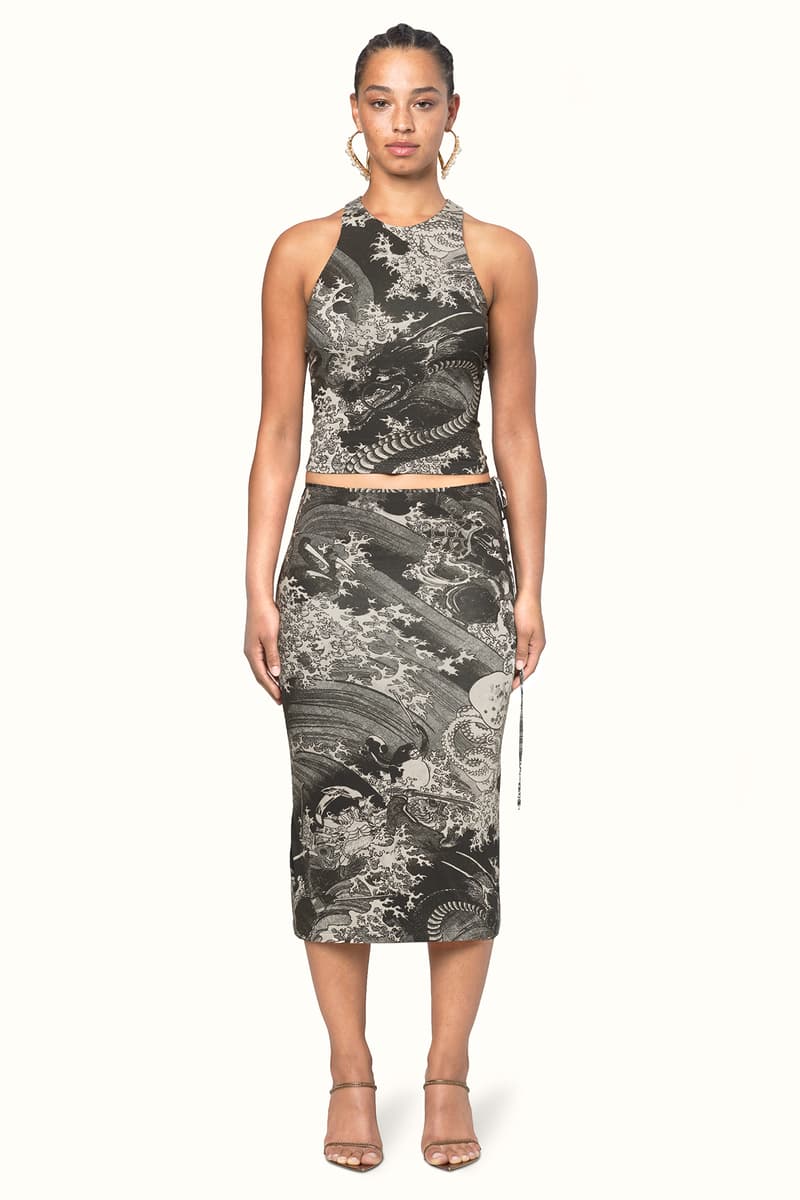 Rihanna Fenty LVMH Luxury Fashion Brand Maison Release 6 19 black top skirt dress heels sandals