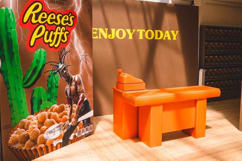 Travis Scott Reese's Puff Paris Pop Up Shop Cereal Box Brown Register Orange