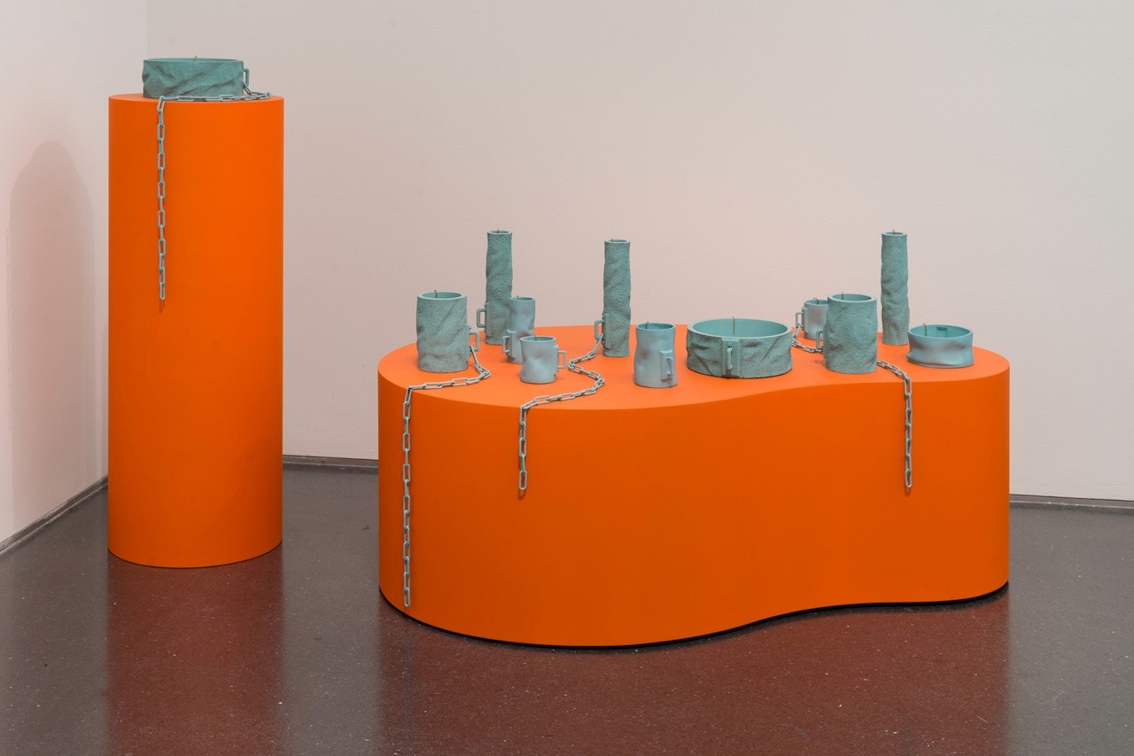 Virgil Abloh MCA Chicago Exhibit Furniture Designs Orange Blue
