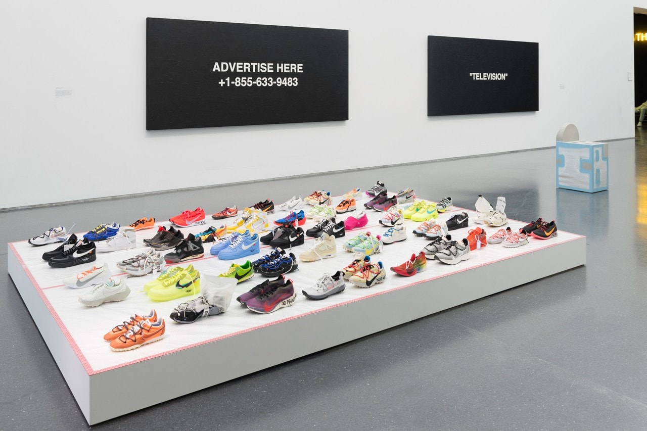 Virgil Abloh MCA Chicago Exhibit Entrance Off White Nike Jordan Brand Sneakers