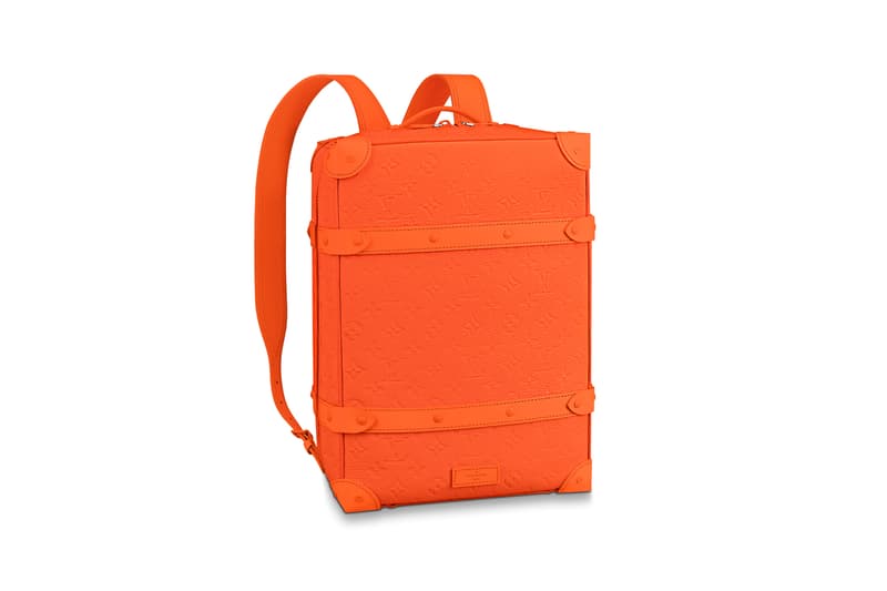 Virgil Abloh Louis Vuitton MCA Chicago Pop Up Collection Soft Trunk Taurillon Backpack Orange
