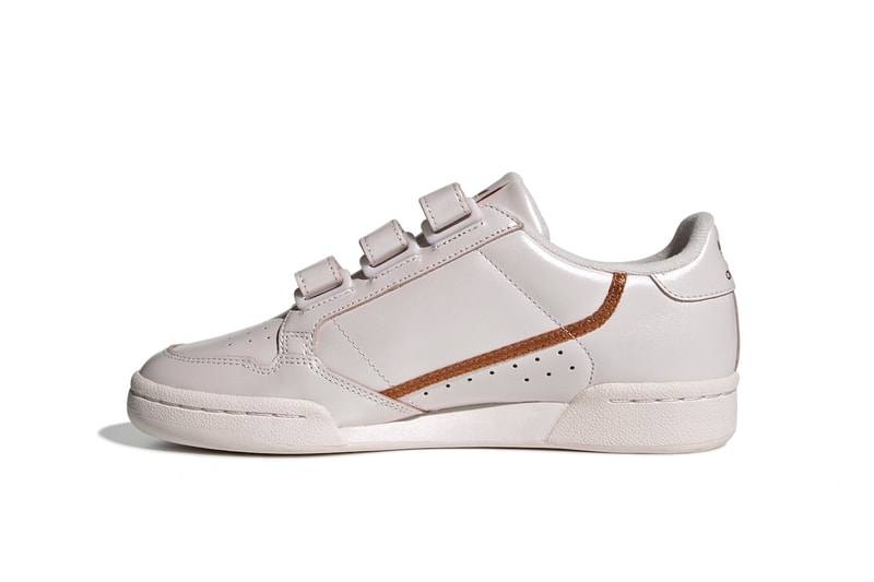 adidas Originals Continental 80 "Pearl Pink" Sneaker Shoe Iridescent Trainer Pearly Rose Velcro Straps Retro