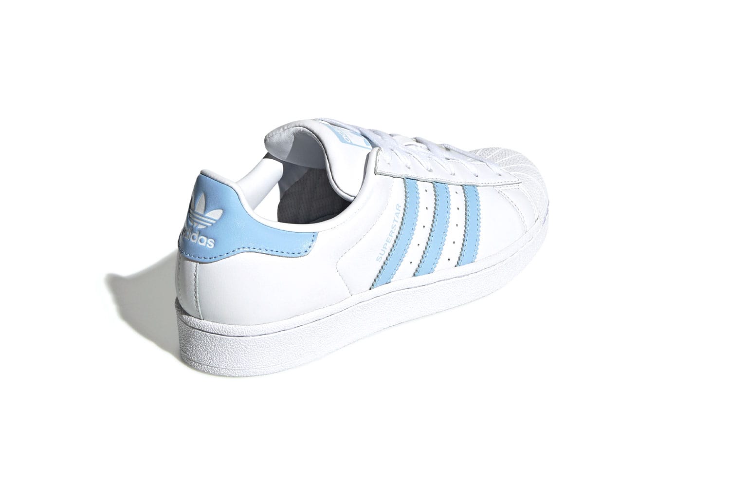 adidas superstar womens white and blue