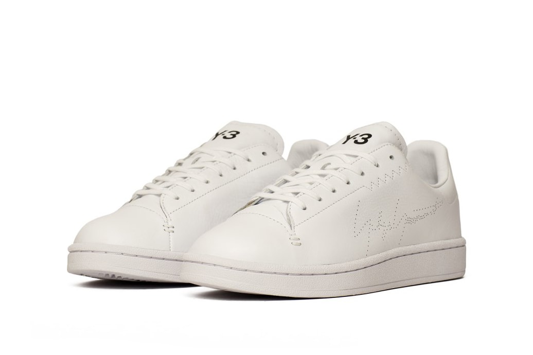 adidas y-3 yohji yamamoto court sneakers drop release all white leather 