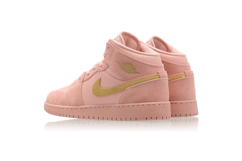 nike air jordan 1 mid gs coral stardust pink gold sneakers 