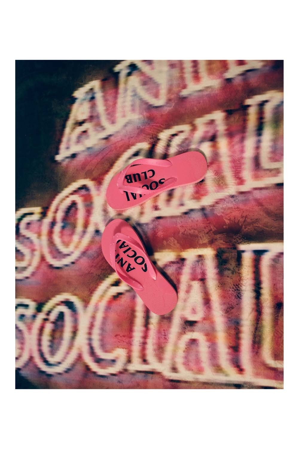 Anti Social Social Club Fall Winter 2019 Still Stressed Lookbook Flip Flops Pink
