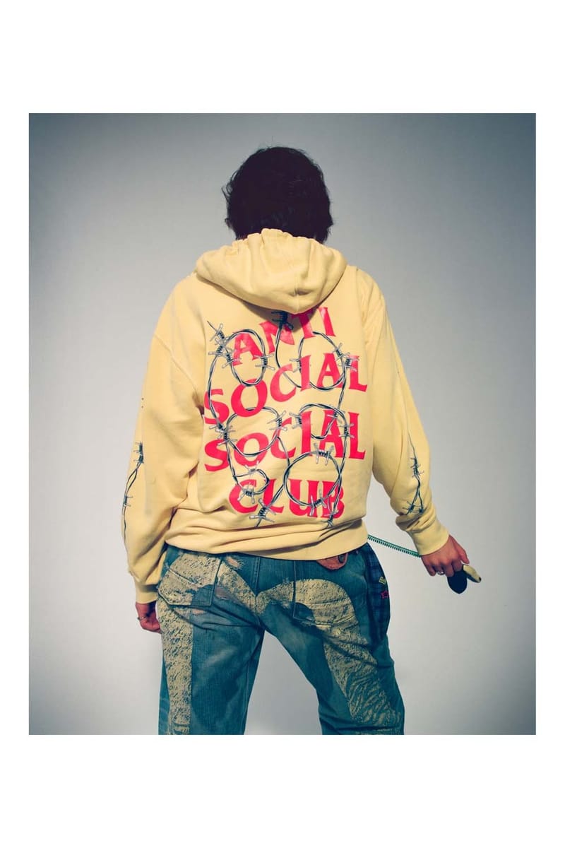 anti social social club hoodie yellow