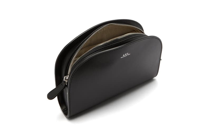 apc half moon black leather belt bag