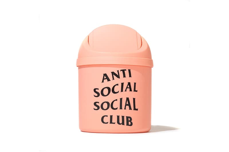 anti social social club assc accessories trash can flask grinder flip flops boomerang frisbee lighter belt mask tape