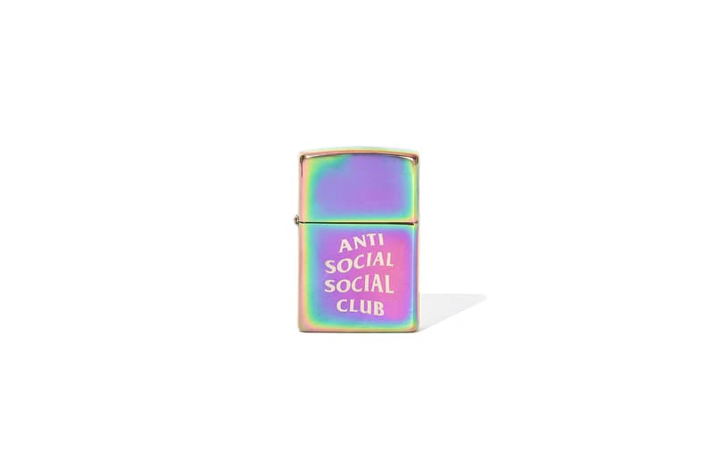 anti social social club assc accessories trash can flask grinder flip flops boomerang frisbee lighter belt mask tape