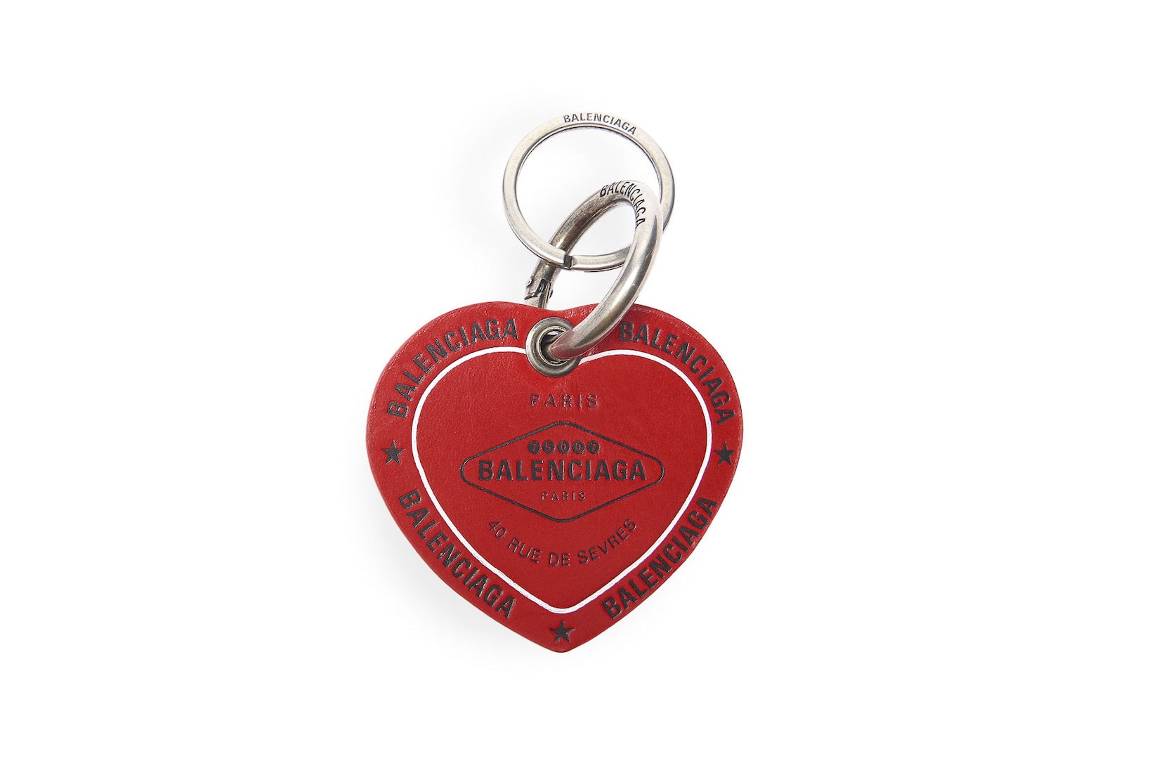 balenciage casino heart keyrings accessory keys luxury women fuchsia black vivid red