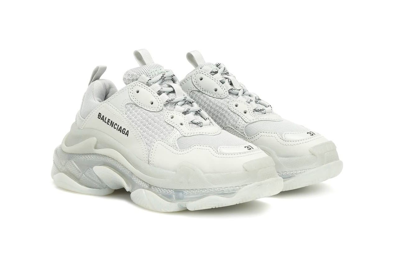 balenciaga white & grey triple s sneakers