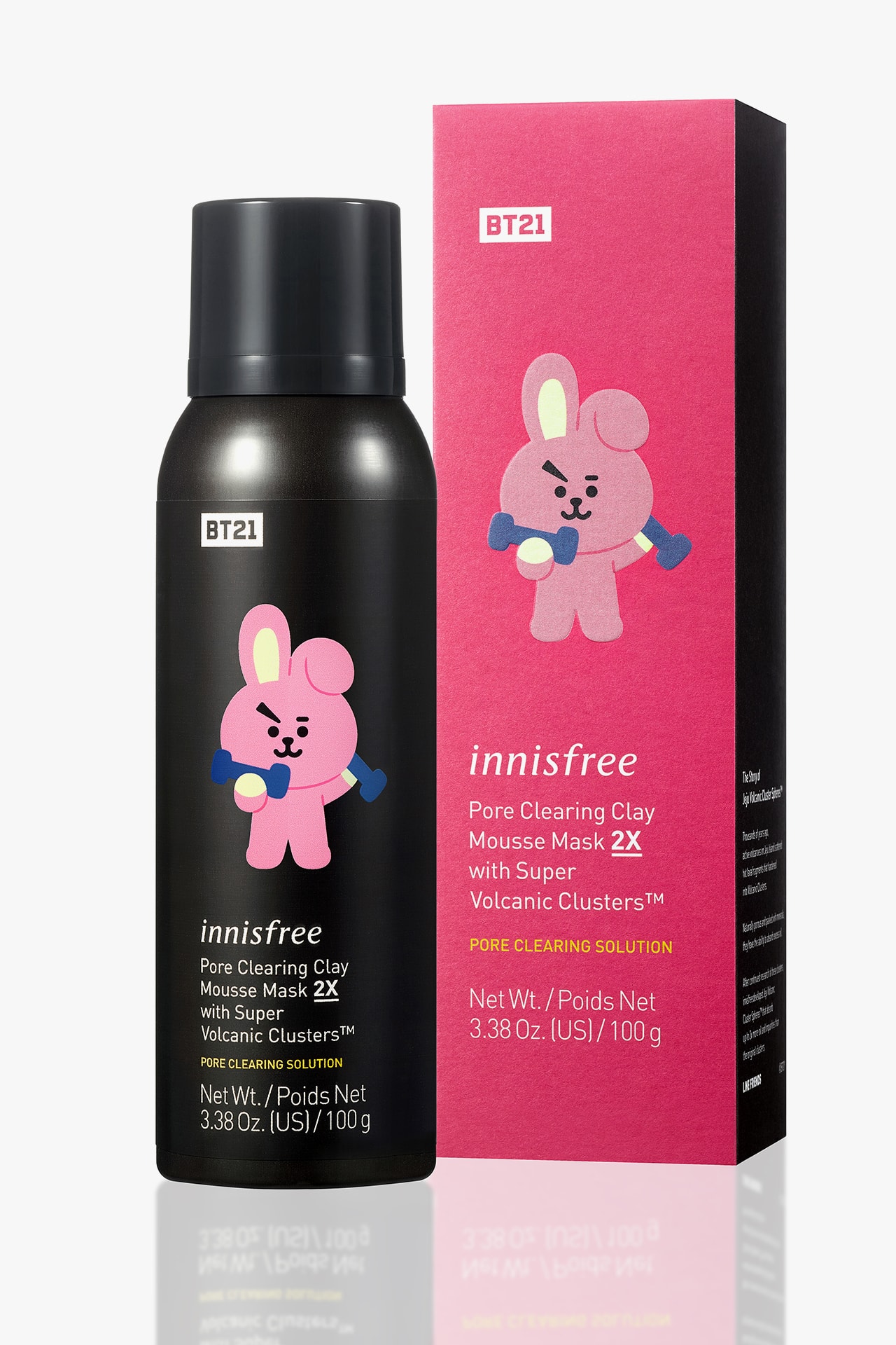 BT21 innisfree Limited Edition Skincare Collaboration BTS K-pop Line Friends Characters K-Beauty Korean Korea Pore Clearing Clay Mousse Mask 2X with Super Volcanic Clusters