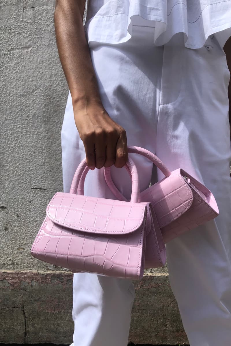 BY FAR Mini Croco Bag Soft Rose