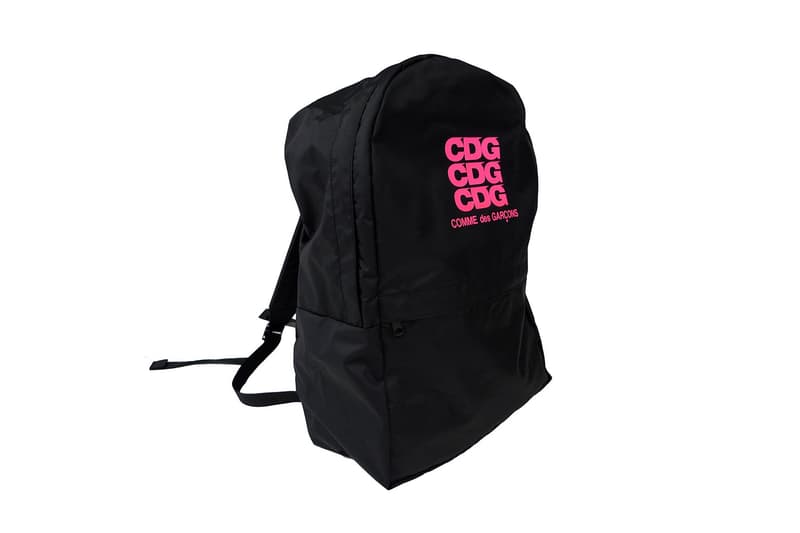cdg comme des garcons rei kawakubo logo jacket parka zip up backpack