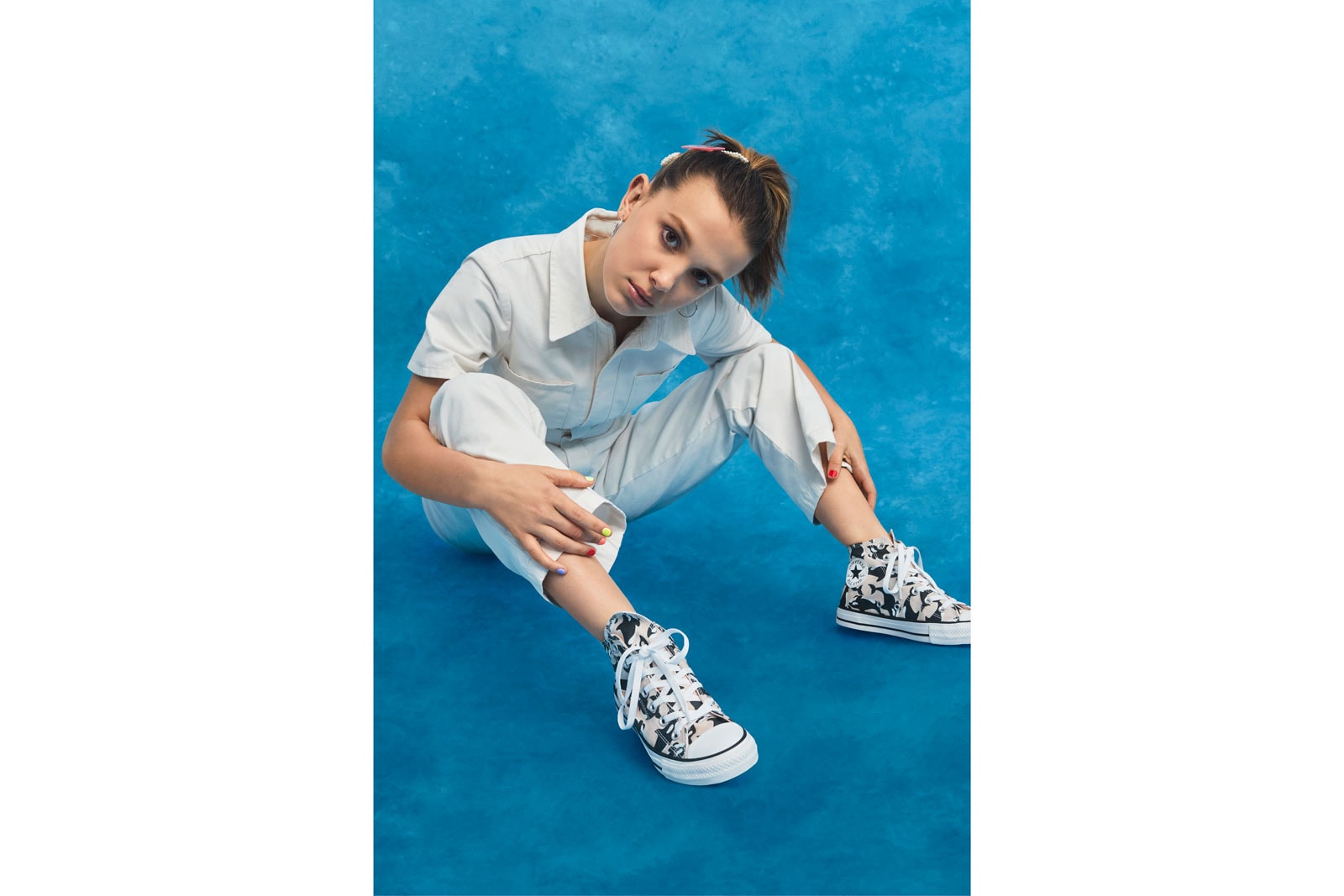 Millie Bobby Brown x Converse By You Chuck Taylor All Star Hi Whale Blue Pink Yellow Sneaker