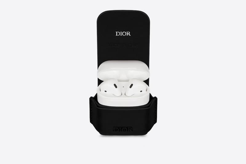 Dior AirPod Case Release Black Grey Leather Logo Branding Music Storage Luxury Accessory Fashion Detail