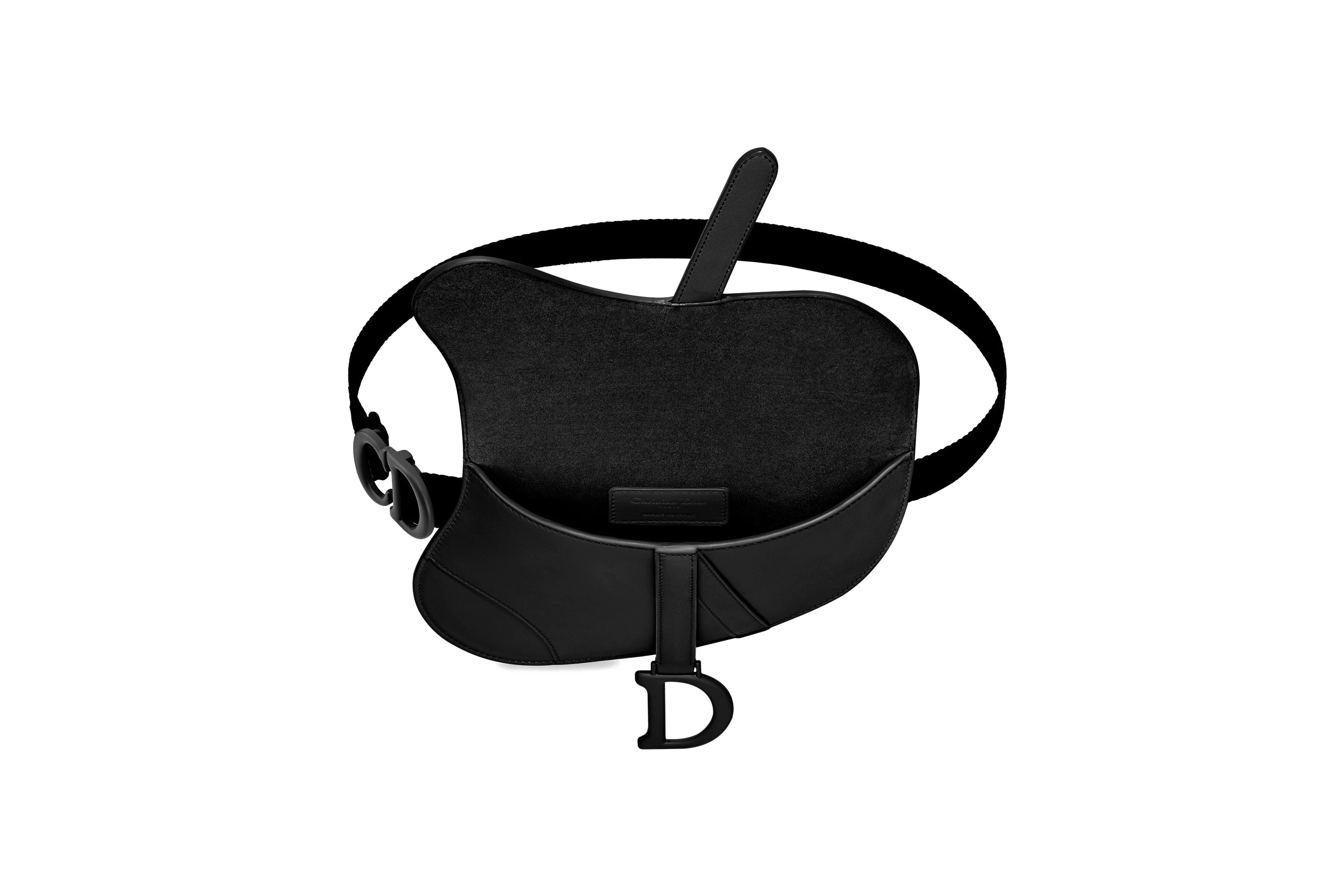 Dior Saddle Bag Belt Bag Christian Dior Logo Black Matte Designer Bag Purse 