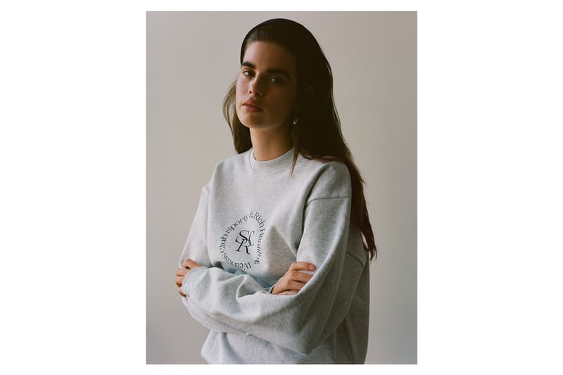 emily oberg sporty and rich drop release tote bag sweatshirt hoodie jacket skirt