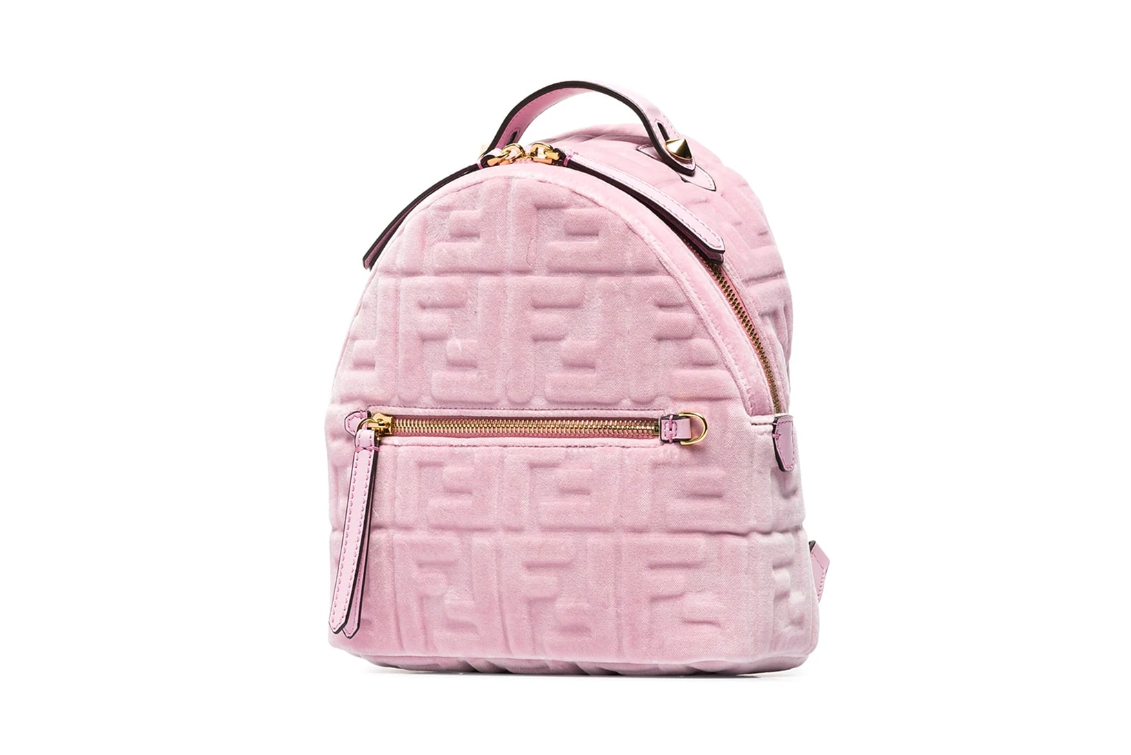 fendi pink ff logo velvet backpack browns designer bags luxury fashion luxury