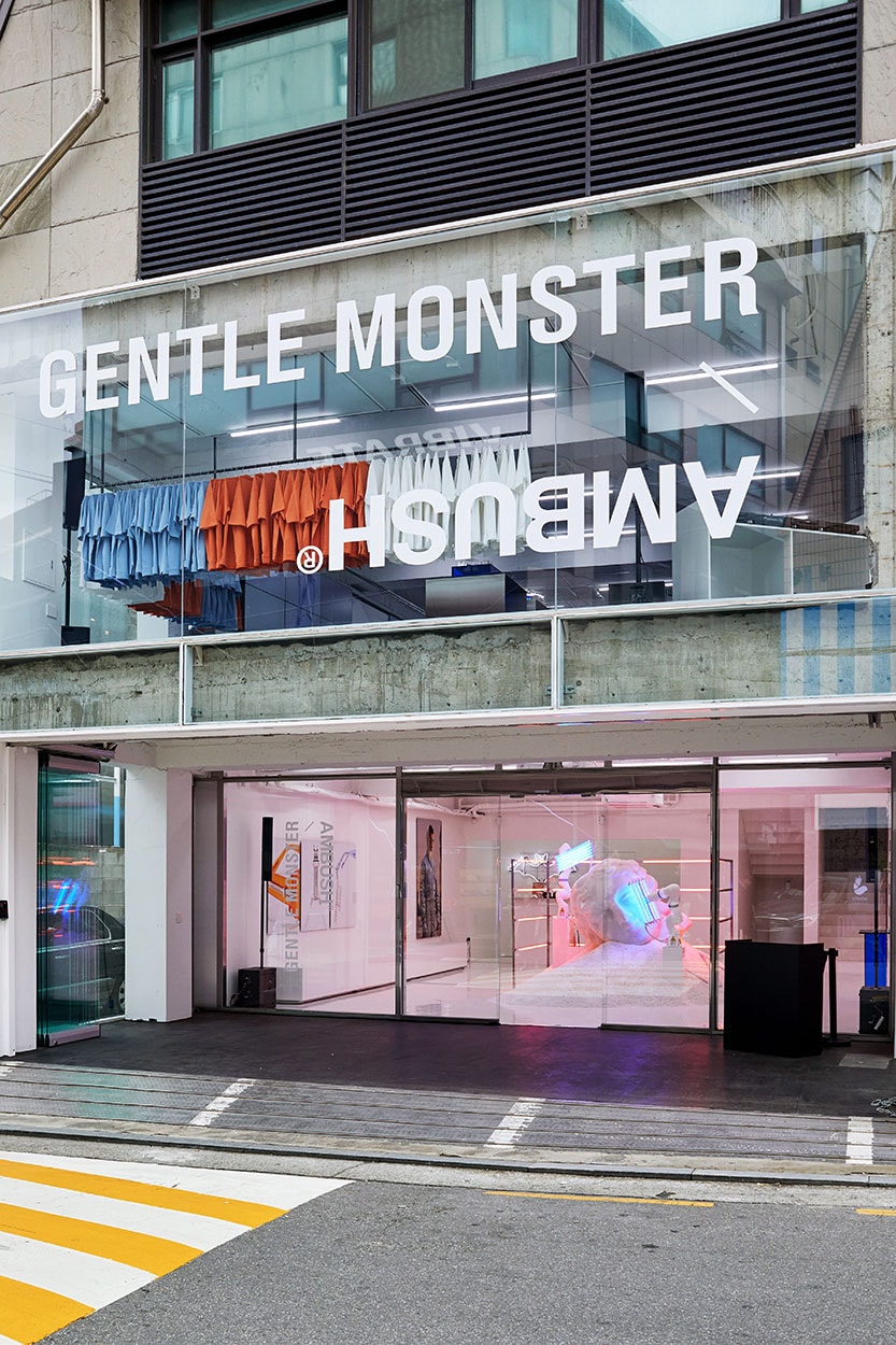 Gentle Monster x AMBUSH Sunglasses Capsule Collection Pop Up Blue Orange