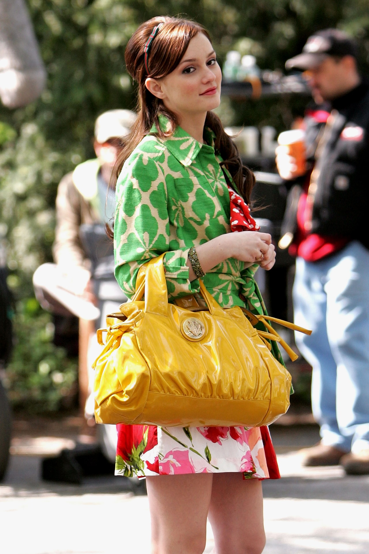 Blair Waldorf Gossip Girl Actress Leighton Meester Headband Handbag Designer Clothes Bag Fashion