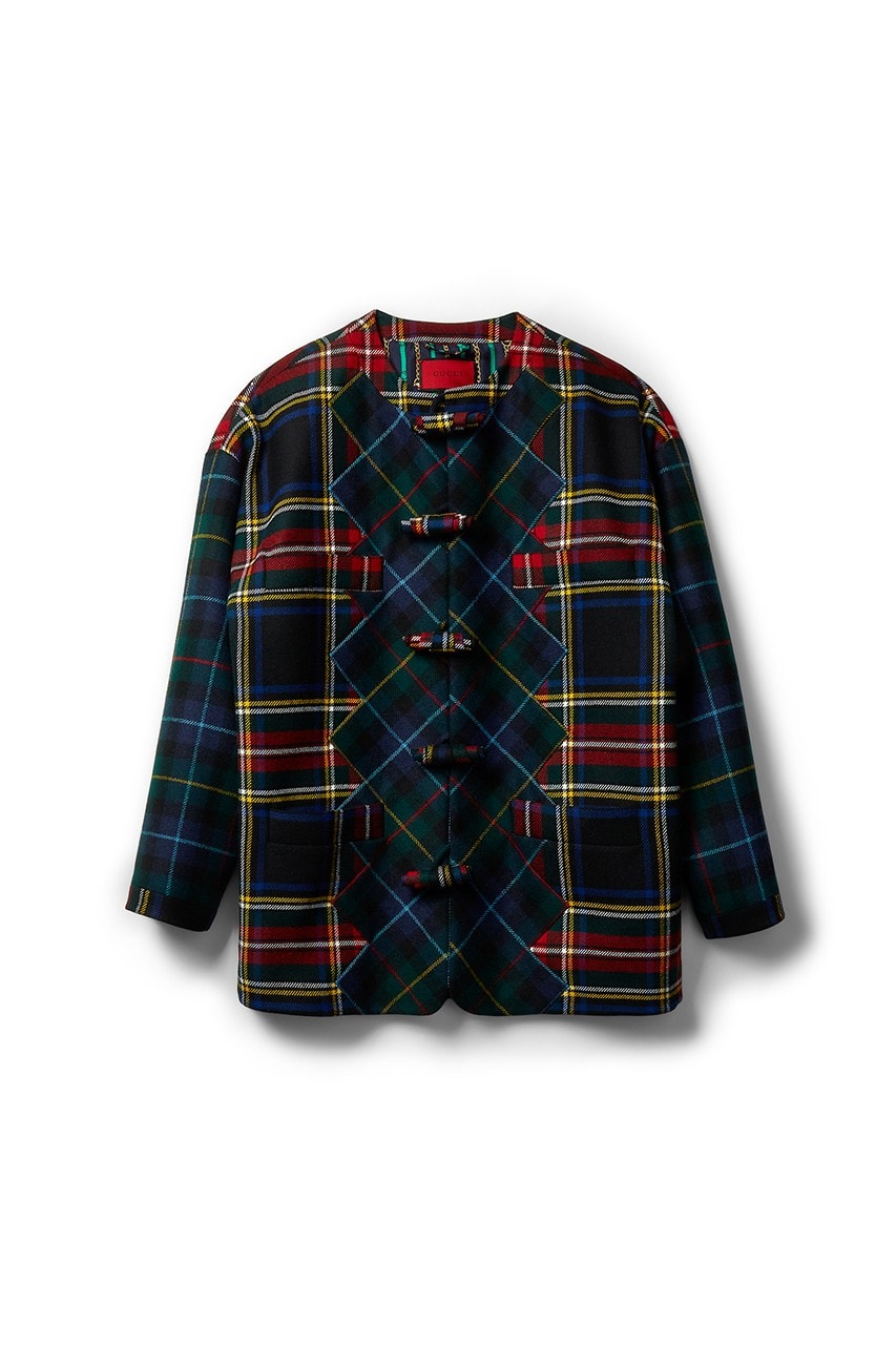 Gucci x Dover Street Market Collection Plaid Jacket Black Blue Red