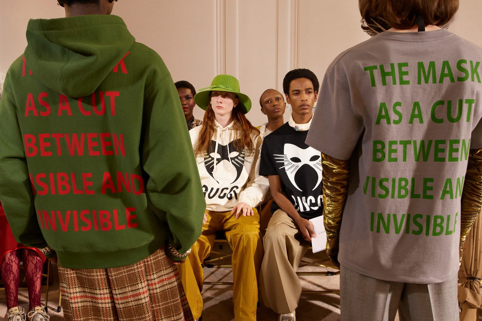 Gucci Manifesto Collection Hoodie Green Sweatshirt Grey