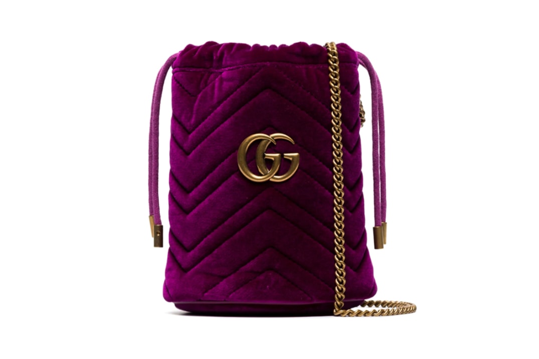 Gucci Mini GG Marmont Bucket Bag Purple
