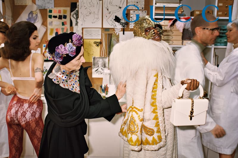 GucciPretAPorter Fall Winter 2019 Campaign Coat White Gold