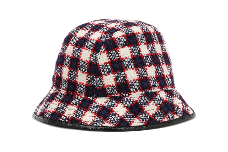 gucci bucket hat wool-blend check plaid gossip girl retro double gg logo