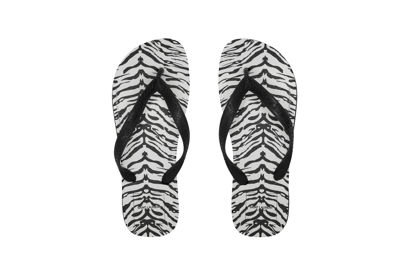 Havaianas x Saint Laurent Zebra Sandals Black White