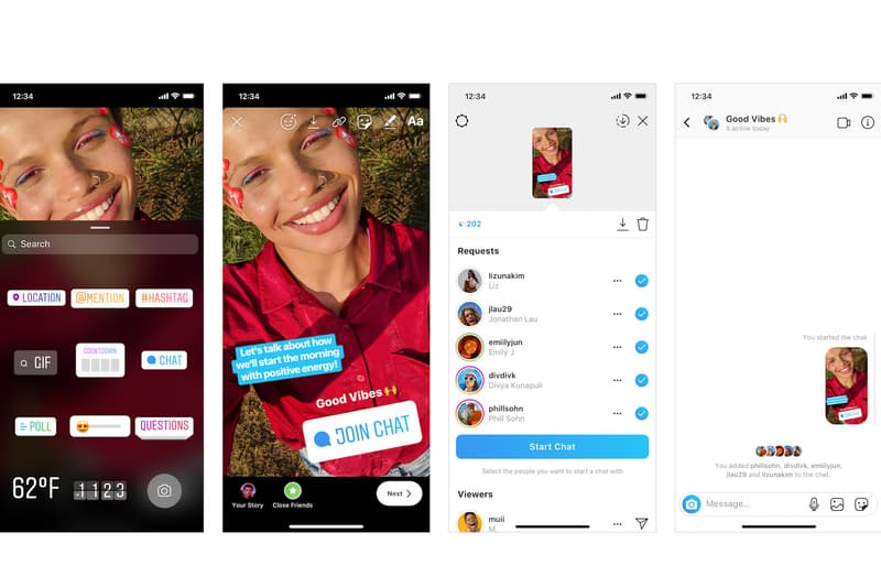 Instagram Adds "Chat" Feature To Stories Sticker Option Communication Groups Messaging System 