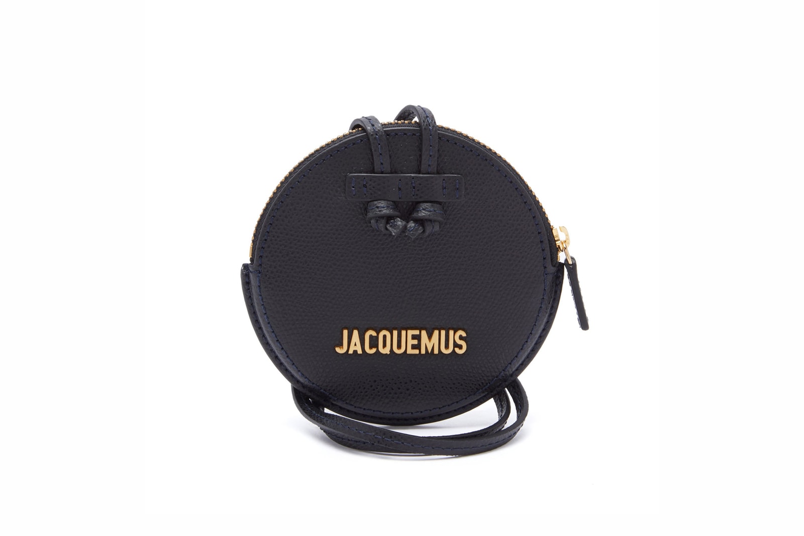 Jacquemus Le Pitchou grained-leather necklace bag Black