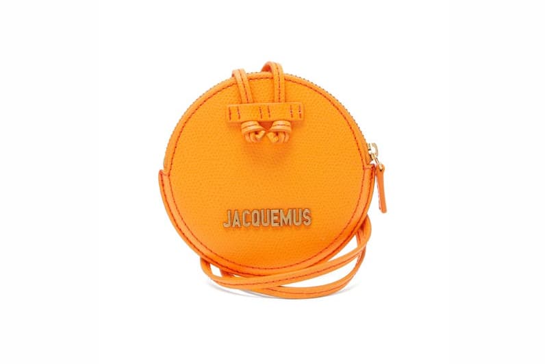 Jacquemus Le Pitchou grained-leather necklace bag yellow