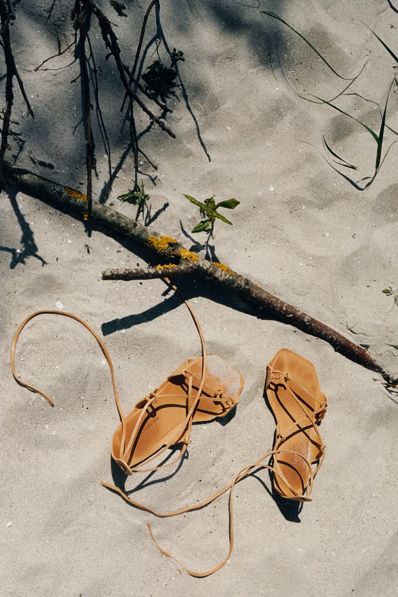 jil sander summer project capsule collection natural materials sustainable fashion clothes minimal dresses jumpsuits shirts hats sandals beach towel unisex footwear accessories
