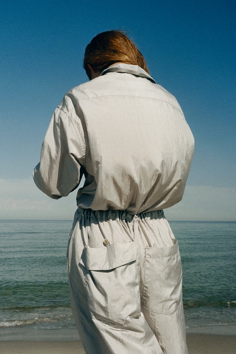 jil sander summer project capsule collection natural materials sustainable fashion clothes minimal dresses jumpsuits shirts hats sandals beach towel unisex footwear accessories