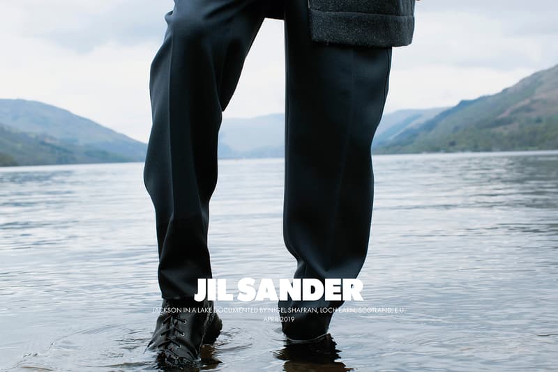 jil sanders fall winter 2019 advertising campaign a rbroath loch earn scotland editorial photoshoot nature