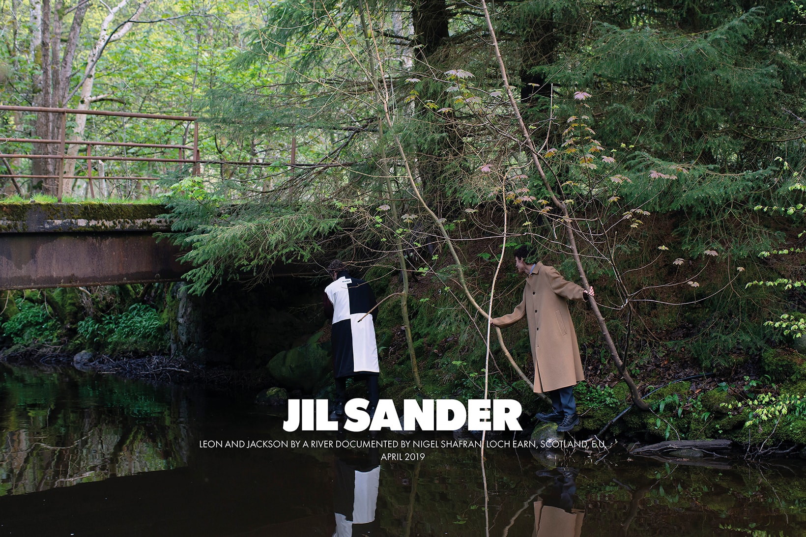 jil sanders fall winter 2019 advertising campaign a rbroath loch earn scotland editorial photoshoot nature 